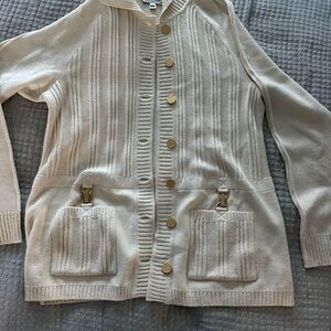 St. John Cream Knit with Gold Accent